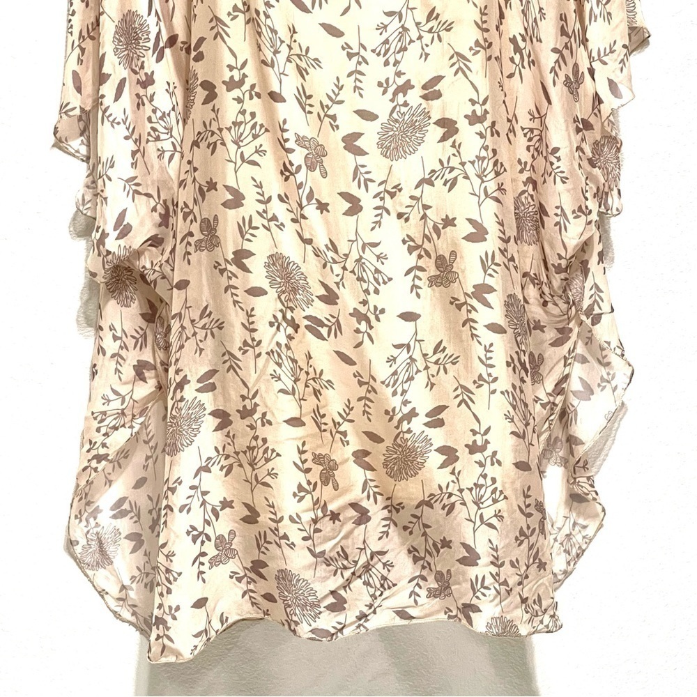 M. Made in Italy Woman Floral SILK Overlay Tunic Shift Top Dress Size S - Picture 4 of 14